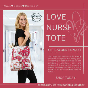Liebe Krankenschwester Crochet Stickerei Stil Tote Tasche