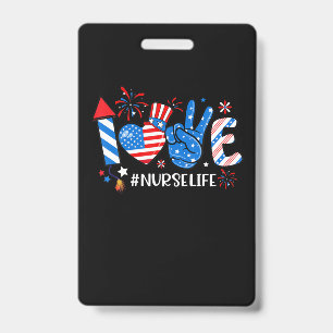 Liebe Krankenschwester Leben Amerikanische Flagge  Ausweis