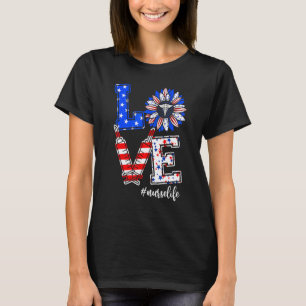 Liebe Krankenschwester Leben Feuerwerk In Amerikan T-Shirt