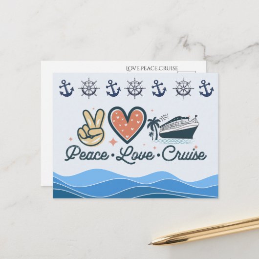 Liebe Kreuzfahrt Postkarte (Vorderseite/Rückseite Beispiel)