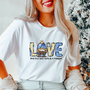 LIEBE Krippe Weihnachten T - Shirt