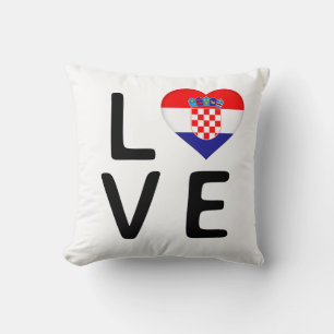 Liebe - Kroatien - Flagge Kissen