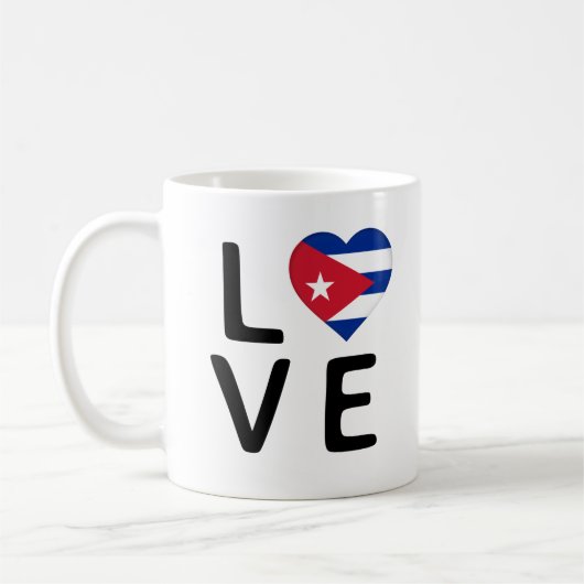 Liebe - kubanische Flagge Kaffeetasse (Links)