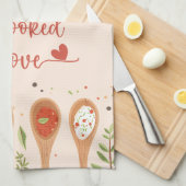 Liebe Küche - hergekommenes Küchentuch (Viertel Falte)