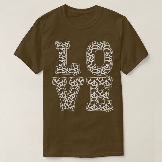 Liebe Kuh Muster Tierdruckkuh T-Shirt (Design vorne)