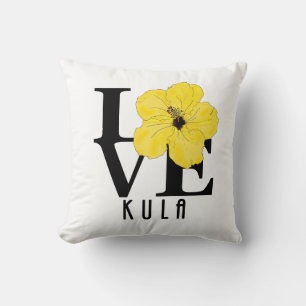 LIEBE Kula Hawaii Gelber Hibiskus Kissen