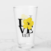 LIEBE Kula Yellow Hibiskus Glas (Vorderseite)