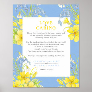 Liebe kümmre blauen Frühling Gesundheit Poster