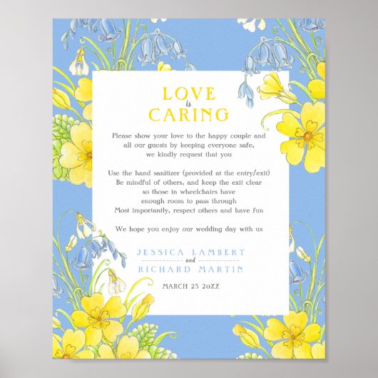 Liebe kümmre blauen Frühling Gesundheit Poster (Vorne)