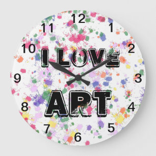 Liebe Kunst Farbklecks Wanduhr