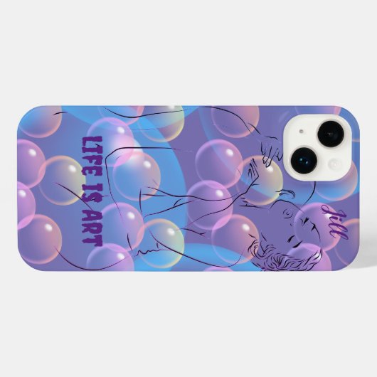 Liebe Kunst Glück iPhone Hülle (Rückseite (Horizontal))