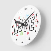 Liebe Kunst mit Herz Runde Wanduhr (Winkel)