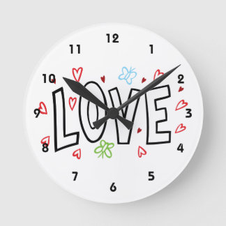 Liebe Kunst mit Herz Runde Wanduhr