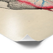 Liebe Kunst Surreal Anatomische Herzen Blume Vinta Fotodruck (Ecke)