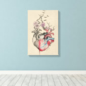 Liebe Kunst Surreal Anatomische Herzen Blume Vinta Leinwanddruck (Insitu (Holzboden))