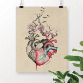Liebe Kunst Surreal Anatomische Herzen Blume Vinta Poster