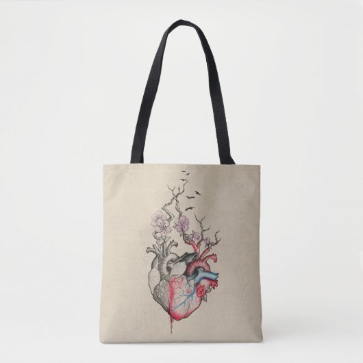 Liebe Kunst Surreal Anatomische Herzen Blume Vinta Tasche (Vorderseite)