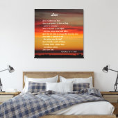 "Liebe" Kunstaudruck mit 1 Korinthen 13: 4-8 Leinwanddruck (Insitu (Schlafzimmer))