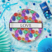 Liebe Künstlerische Farbige Wasserfarben Blume Pappteller (Party)