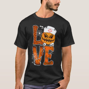 Liebe Kürbis Halloween Krankenschwester Vibes Hall T-Shirt
