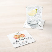 Liebe-Kürbis-Hochzeit Rechteckiger Pappuntersetzer (Vor Ort)