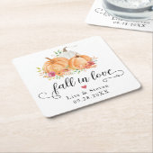 Liebe-Kürbis-Hochzeit Rechteckiger Pappuntersetzer (angewinkelt)