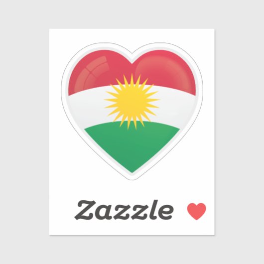 Liebe Kurdistan Aufkleber (Blatt)