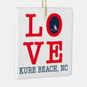 Liebe Kure Beach, NC Weihnachten Keramikornament (Rechts)