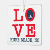 Liebe Kure Beach, NC Weihnachten Keramikornament (Links)