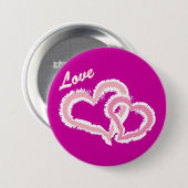 Liebe-küssende Herzen Button (Vorne & Hinten)
