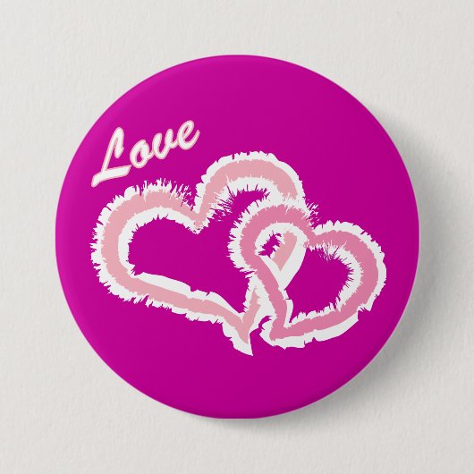 Liebe-küssende Herzen Button (Vorderseite)