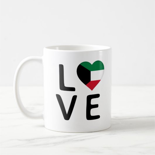 Liebe - Kuwait-Flagge Kaffeetasse (Links)