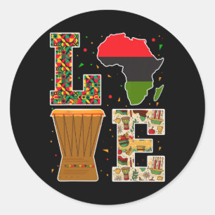 Liebe Kwanzaa Kinara Celebration African Heritage Runder Aufkleber