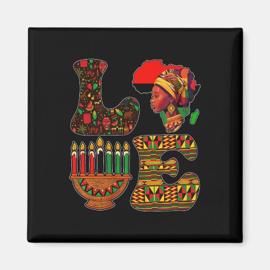 Liebe Kwanzaa Kinara Principles Candles Pan Africa Magnet (Vorne)