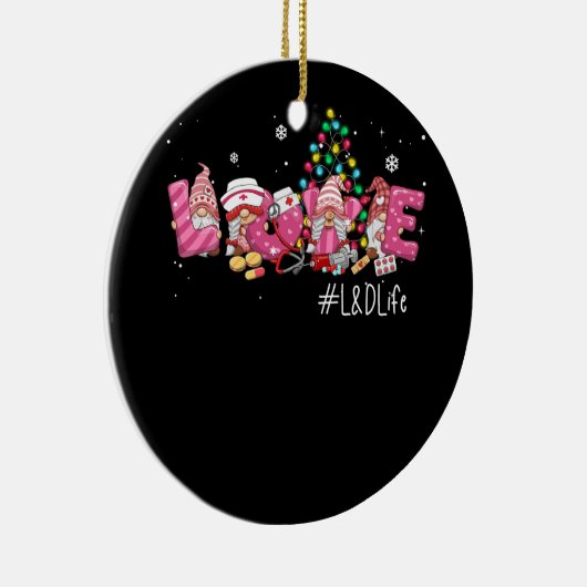 Liebe L and D Life Christmas Gnome Nuras Weihnacht Keramik Ornament (Rechts)