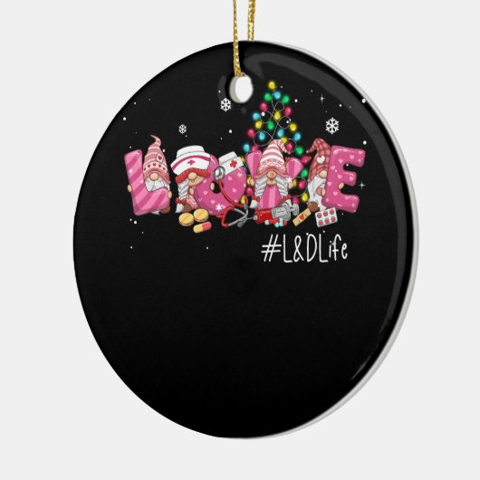 Liebe L and D Life Christmas Gnome Nuras Weihnacht Keramik Ornament (Links)