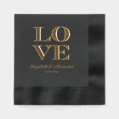 LIEBE L-O-V-E in einem vierbuchstabigen quadratisc Servietten Mit Folie (Vorderseite)