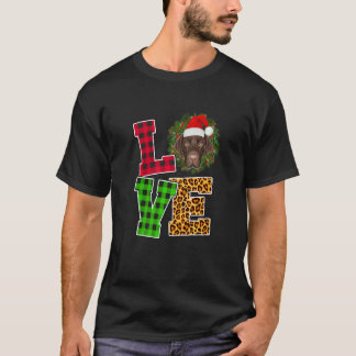 Liebe Labrador Hund Weihnachtsmannmütze Leopard We T-Shirt