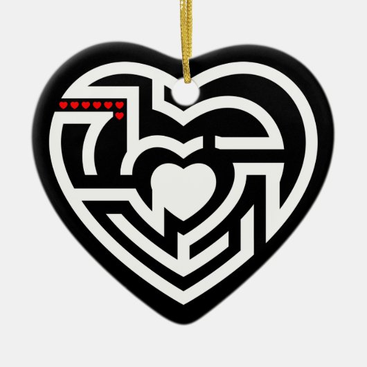 Liebe Labyrinth Keramik Ornament (Vorne)