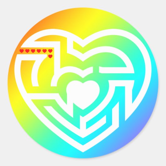 Liebe Labyrinth Runder Aufkleber (Vorderseite)
