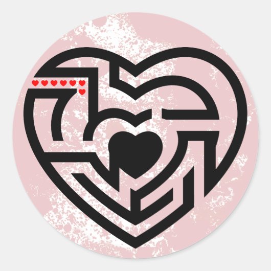 Liebe Labyrinth Runder Aufkleber (Vorderseite)