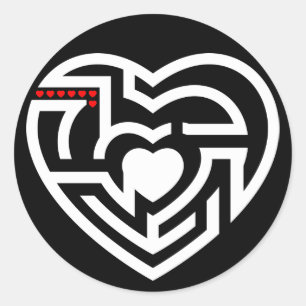 Liebe Labyrinth Runder Aufkleber