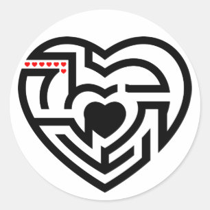 Liebe Labyrinth Runder Aufkleber