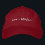 Liebe & Lachen Benutzerdefinierter Text mit stylis Bestickte Baseballkappe<br><div class="desc">Mit dem "Liebe & Laghter" Hut,  einem charmanten und stilvollen Accessoire,  das die fröhliche Gewerkschaft der Liebe feiern soll. Hat Color: Red Sie können das Design anpassen.</div>