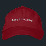 Liebe & Lachen Benutzerdefinierter Text mit stylis Bestickte Baseballkappe<br><div class="desc">Mit dem "Liebe & Laghter" Hut,  einem charmanten und stilvollen Accessoire,  das die fröhliche Gewerkschaft der Liebe feiern soll. Hat Color: Red Sie können das Design anpassen.</div>