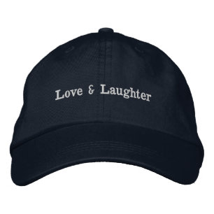 Liebe & Lachen Botschaft Navy Verstellbare Alltags Bestickte Baseballkappe