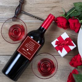 Liebe lachen Elegant Burgund Hochzeit Weinetikett