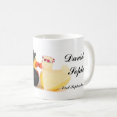 Liebe, Lachen & fröhliches Geschenk Kaffeetasse (VorderseiteRechts)