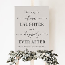 Liebe Lachen & Für immer und ewig Empfangsschild