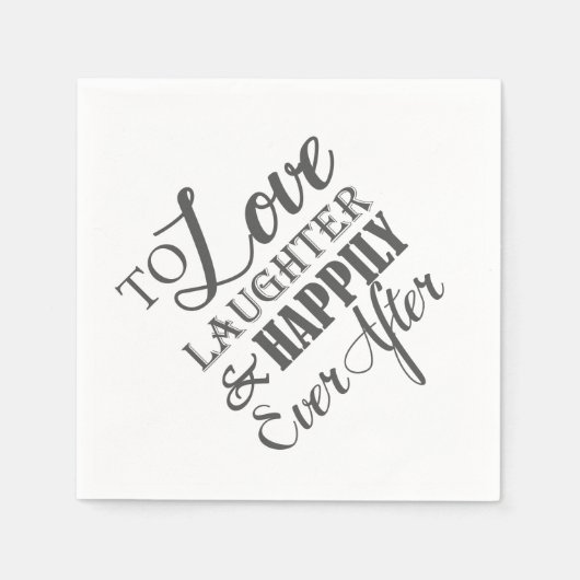 Liebe Lachen glücklich je nach Hochzeit Napkins Serviette (Vorderseite)